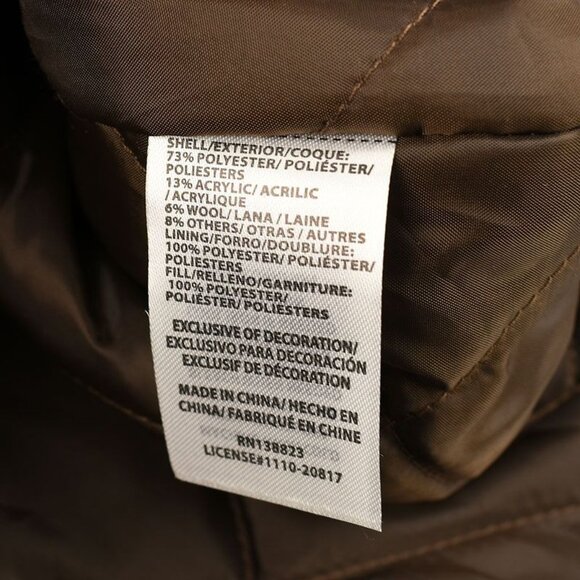 Cleo & Wolf Womens Steel Blue Plaid Insulated Oversized Coat Medium - Picture 2 of 4